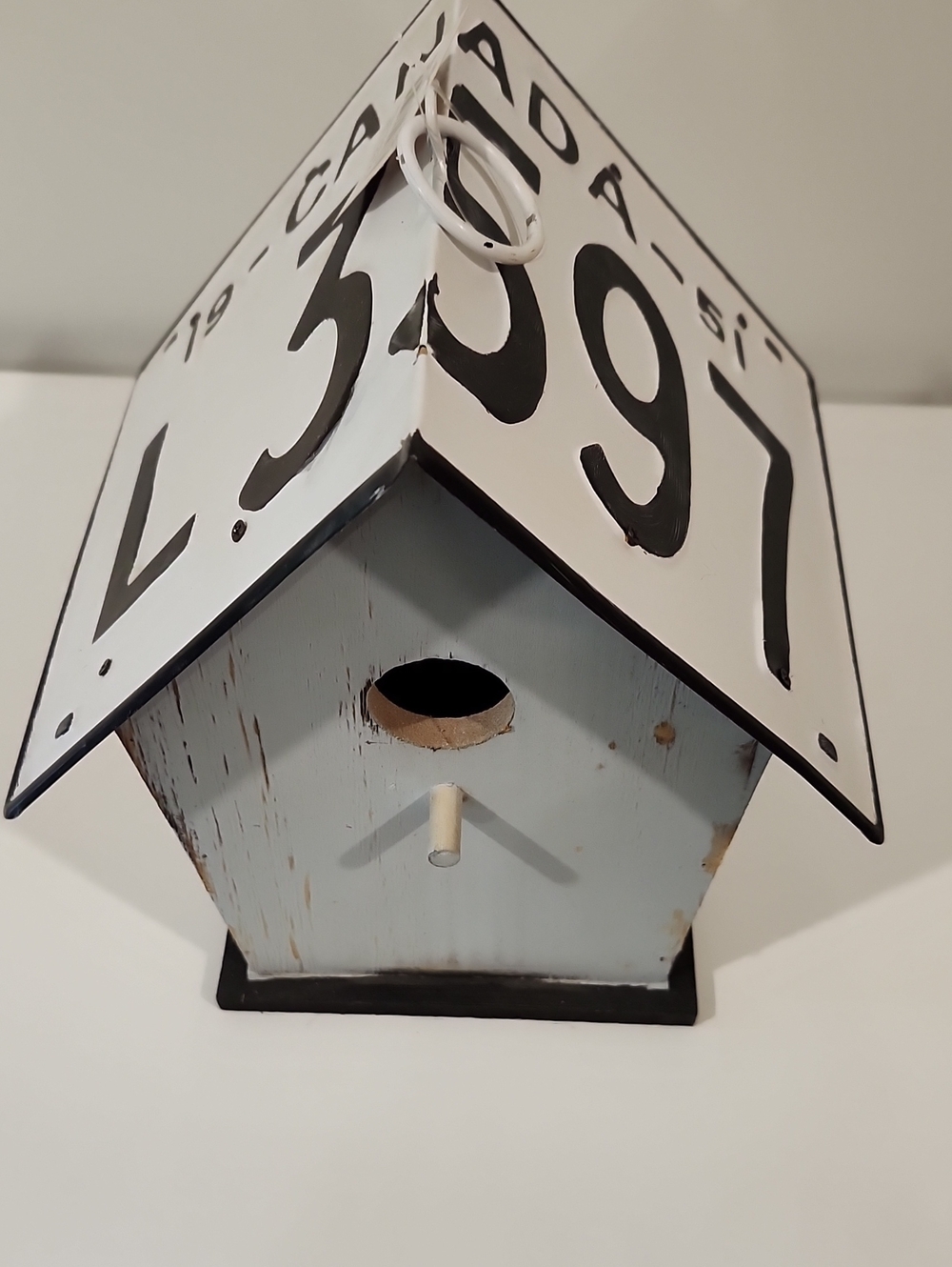 Rustic White & Black Birdhouse Wall Decor
